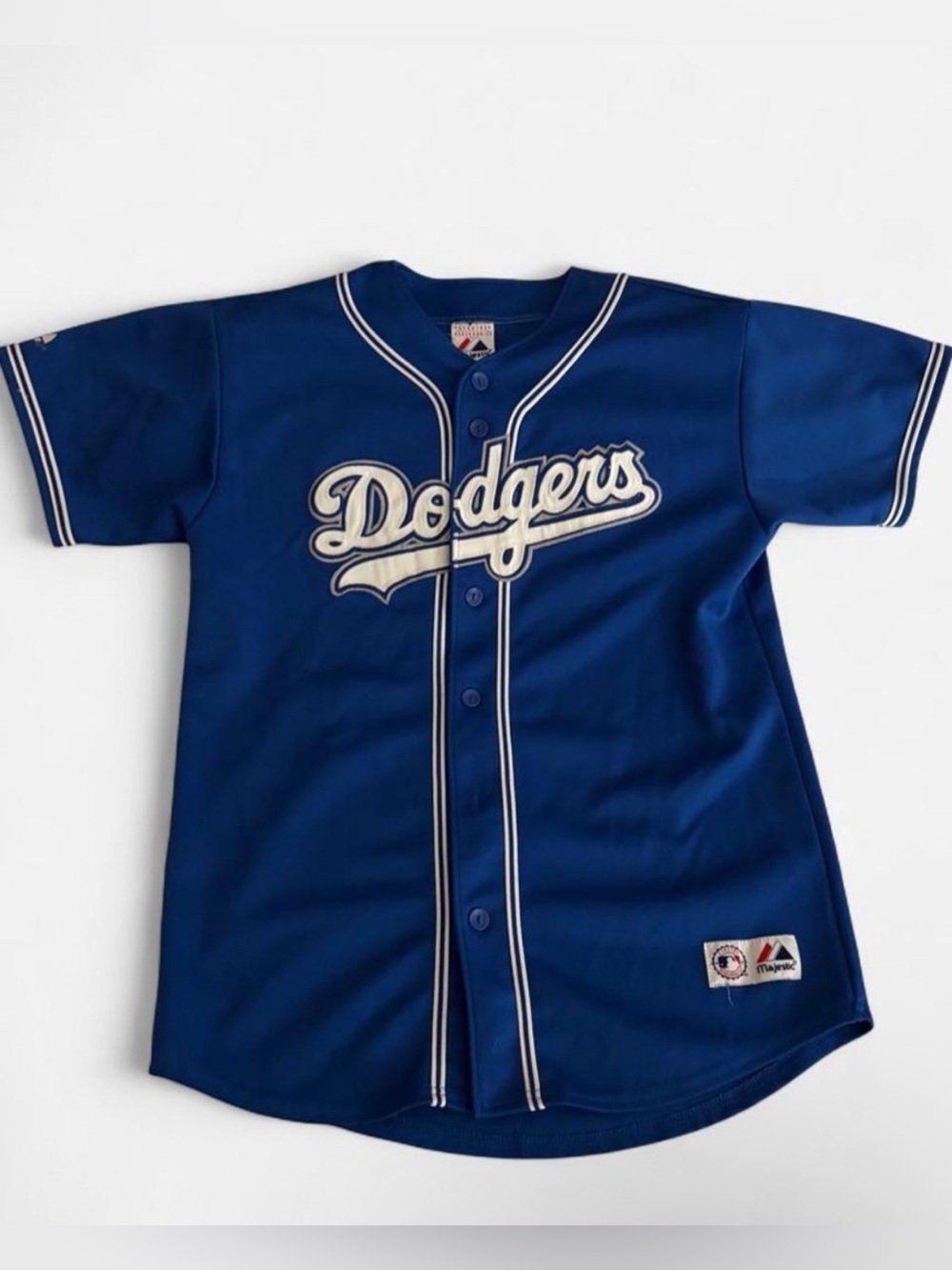 Majestic LA Dodgers Blue Button-Up Jersey | Size: L 27.5 W 19.75 (READ BELOW)